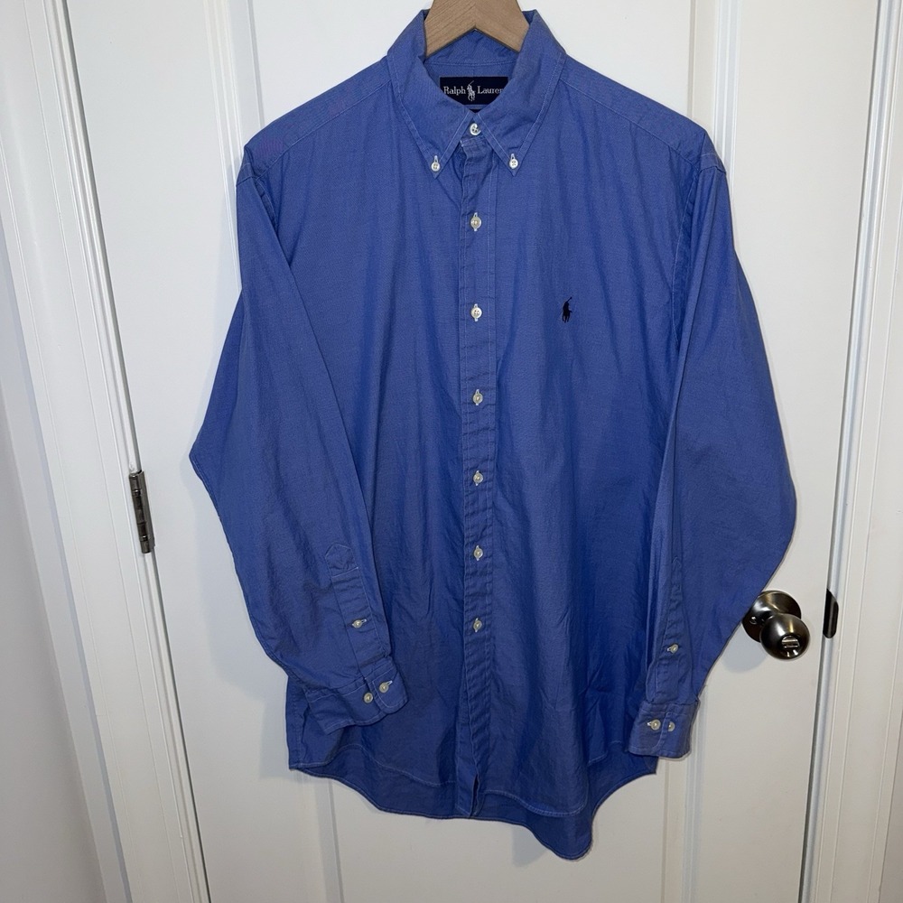 Polo Ralph Lauren Blue Long Sleeves Button Down Shirt Mens Size 15 1/2 32x33